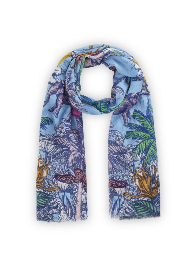 Codello Schal PRINTED SCARF COTTON JUNGLE blau-10 von Codello