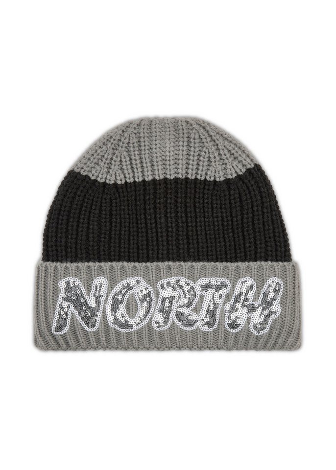 Codello Strickmütze Codello Mütze mit NORTH-Pailettenpatch Pailettenpatch von Codello