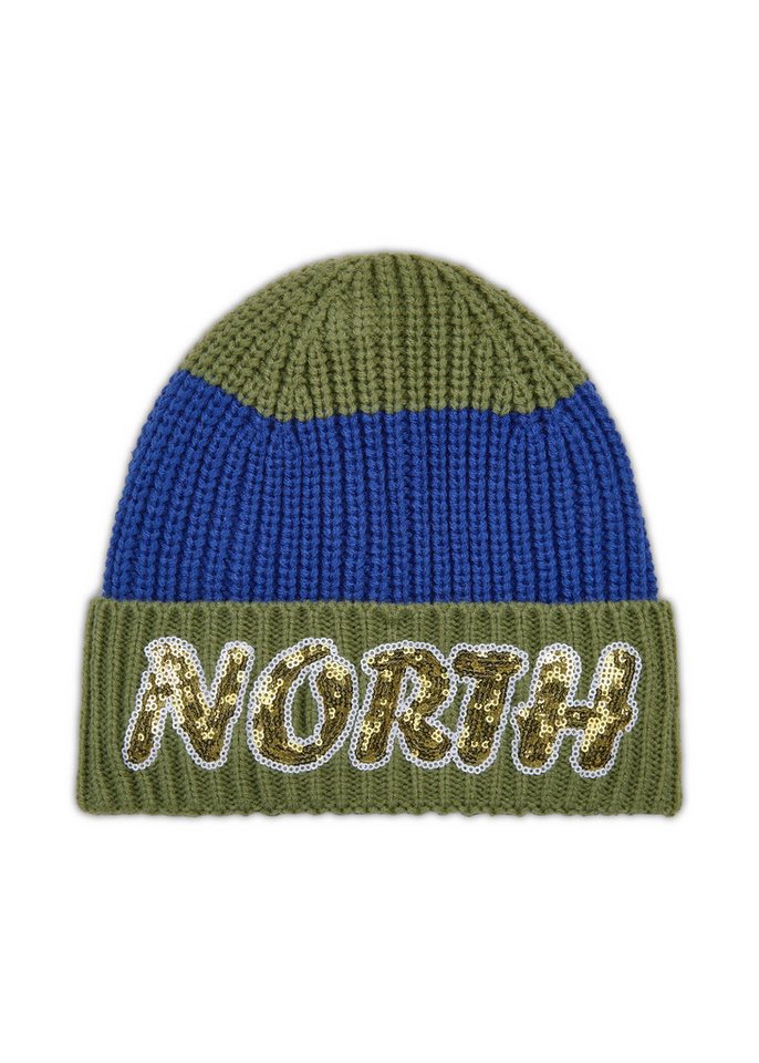 Codello Strickmütze Codello Mütze mit NORTH-Pailettenpatch Pailettenpatch von Codello