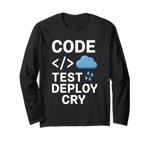Codetest Deploy Cry Pun Programming Code for Men Coding Langarmshirt Codetest Deploy Cry Pun Programming Code for Men Coding Langarmshirt von Coder Geeks Binary Coding Coding Computer Geek