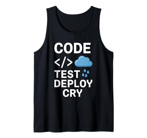 Codetest Deploy Cry Pun Programming Code for Men Coding Tank Top Codetest Deploy Cry Pun Programming Code for Men Coding Tank Top von Coder Geeks Binary Coding Coding Computer Geek