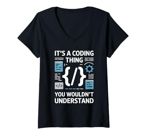 Damen Es ist eine Programmiersache, die du nicht verstehen würdest, zu programmieren T-Shirt mit V-Ausschnitt Damen Es ist eine Programmiersache, die du nicht verstehen würdest, zu programmieren T-Shirt mit V-Ausschnitt von Coder Geeks Binary Coding Programmer Programming