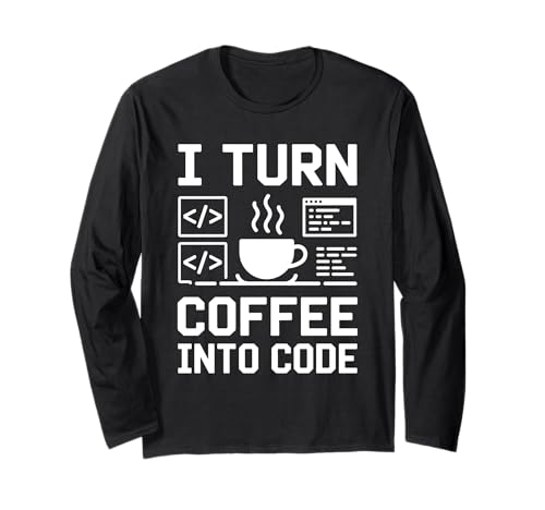 Ich mache aus Kaffee Code Pun Binary Coding Geeks for Men Langarmshirt Ich mache aus Kaffee Code Pun Binary Coding Geeks for Men Langarmshirt von Coder Programmer Programming Code Computer Geek