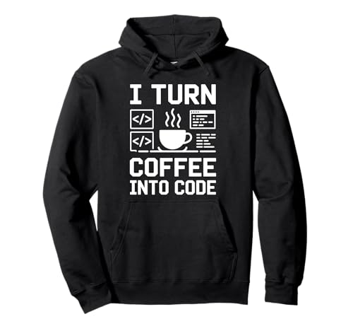 Ich mache aus Kaffee Code Pun Binary Coding Geeks for Men Pullover Hoodie von Coder Programmer Programming Code Computer Geek