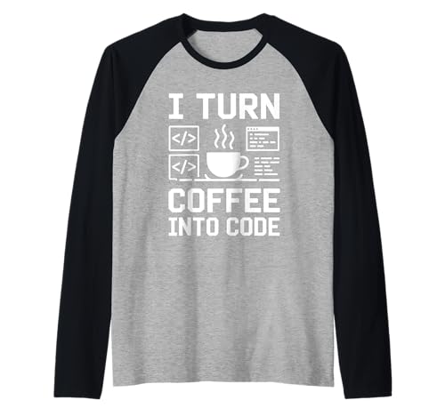 Ich mache aus Kaffee Code Pun Binary Coding Geeks for Men Raglan Ich mache aus Kaffee Code Pun Binary Coding Geeks for Men Raglan von Coder Programmer Programming Code Computer Geek