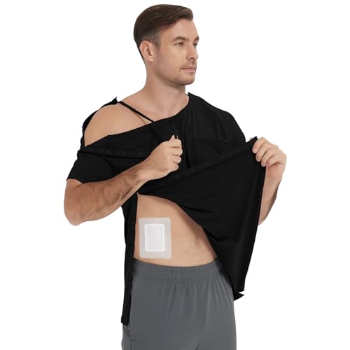 Herren-Hemd, kurzärmelig, anpassungsfähig, mit Schnappverschluss für Schultererholung, Rotatorenmanschette, Chirurgie, Schwarz, XL Herren-Hemd, kurzärmelig, anpassungsfähig, mit Schnappverschluss für Schultererholung, Rotatorenmanschette, Chirurgie, Schwarz, XL von Codida