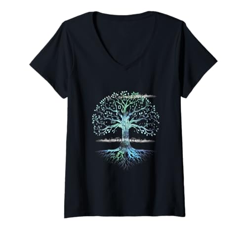 Damen Binärbaum Cs Binär Software T-Shirt mit V-Ausschnitt Damen Binärbaum Cs Binär Software T-Shirt mit V-Ausschnitt von Codierung Computer Programmierer Informatik