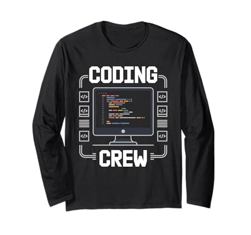 Coding Crew Pun Programmierer Binary Coding Geeks für Männer Langarmshirt von Coding Coder Programming Geeks Computer Geek
