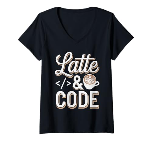 Damen Kaffee- und Codierungsprogrammierer Humor und Kaffee-Fueled Life T-Shirt mit V-Ausschnitt Damen Kaffee- und Codierungsprogrammierer Humor und Kaffee-Fueled Life T-Shirt mit V-Ausschnitt von Coding Enthusiast Coffee Lover Programmer Life