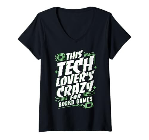 Damen Lustiger Tech- und Brettspiel-Humor für Gamer und Coder T-Shirt mit V-Ausschnitt Damen Lustiger Tech- und Brettspiel-Humor für Gamer und Coder T-Shirt mit V-Ausschnitt von Coding Geek Board Game Night Lifestyle