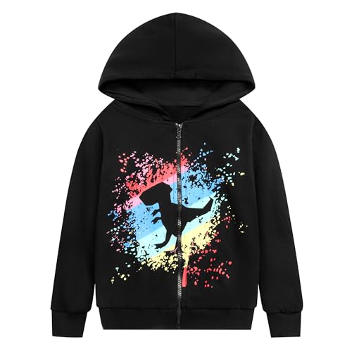 Codkkre Kapuzenjacke Jungen Sweatjacke Kinder Jungs Zip Up Hoodie Jungen Dino Kapuzenpullover mit Reißverschluss 2-11 Jahre, Stil 1, 110 von Codkkre