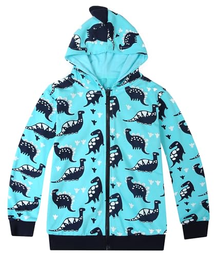 Codkkre Kapuzenjacke Jungen Sweatjacke Kinder Jungs Zip Up Hoodie Jungen Dino Kapuzenpullover mit Reißverschluss 2-11 Jahre, Stil 5, 98 von Codkkre