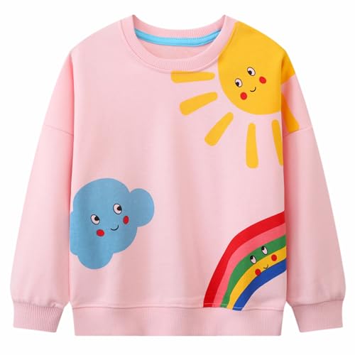 Codkkre Sweatshirt Mädchen Pullover für Kinder Süß Cartoon Sweater Mädchen Langarmshirts aus Baumwolle Alter 2-7 Jahre, 110, Stil 12 von Codkkre