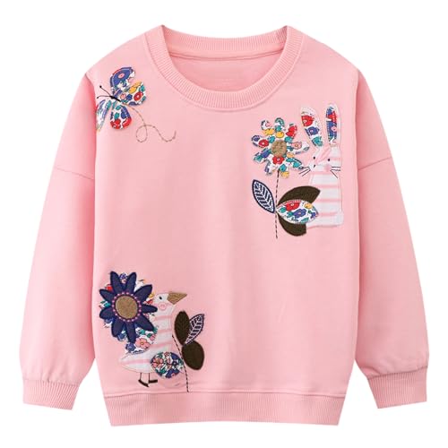 Codkkre Sweatshirt Mädchen Pullover für Kinder Süß Cartoon Sweater Mädchen Langarmshirts aus Baumwolle Alter 2-7 Jahre, 122, Stil 10 von Codkkre