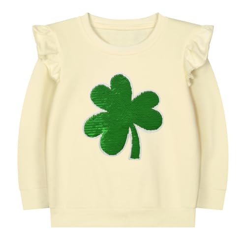Codkkre Sweatshirt Mädchen St Patricks Day Pullover für Kinder Süß Cartoon Sweater Mädchen Langarmshirts aus Baumwolle Alter 2-10 Jahre, 98, Stil 14 von Codkkre