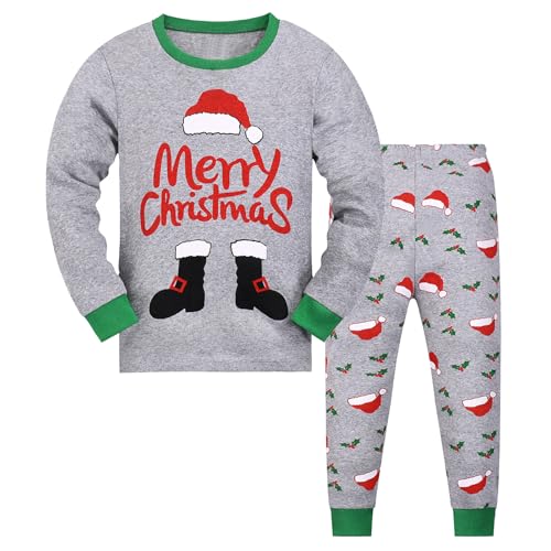Codkkre Weihnachts Schlafanzug Kinder Unisex Jungen Mädchen Weihnachten Nachtwäsche Langarm Baumwolle Christmas Pyjama Set, Stil 7, 7 Jahre von Codkkre