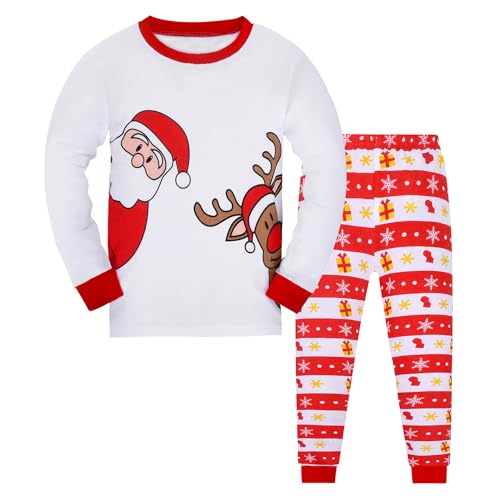 Codkkre Weihnachts Schlafanzug Kinder Unisex Jungen Mädchen Weihnachten Nachtwäsche Langarm Baumwolle Christmas Pyjama Set 2-12 Jahre, Stil 2, 3 Jahre von Codkkre