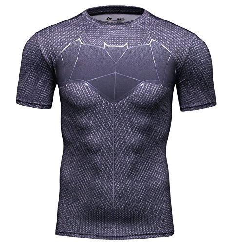 Cody Lundin® Herren Kompressionsshirt, bedruckt, kurzarm, für Sport / Fitness / Training / Laufen, T-Shirt für Männer Gr. Groß, Batman B von Cody Lundin