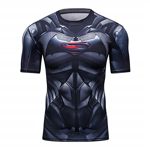 Cody Lundin® Herren-Sportshirt, Batman-Motiv, Verschiedene Motive, modisch, mit kurzen Ärmeln, für Laufen und Fitness, jmdt1058-L, Large von Cody Lundin