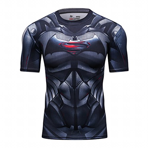 Cody Lundin® Herren-Sportshirt, Batman-Motiv, Verschiedene Motive, modisch, mit kurzen Ärmeln, für Laufen und Fitness, jmdt1058-XL, XL von Cody Lundin