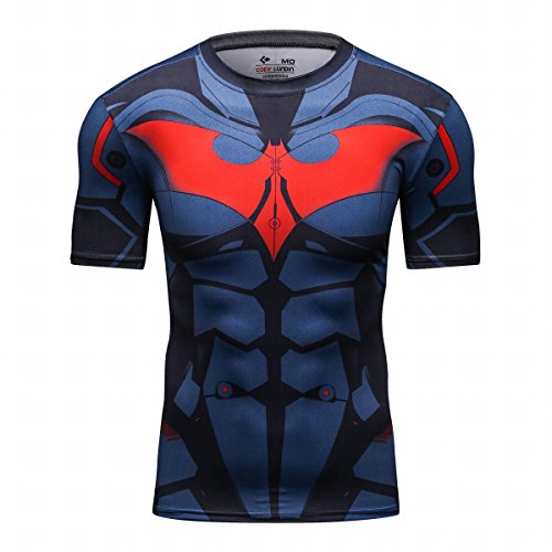 Cody Lundin® Herren Super Hero T-Shirt Kurzarm Shirt Fitnesstraining Joggen Kompression Shirt gedruckt von Cody Lundin