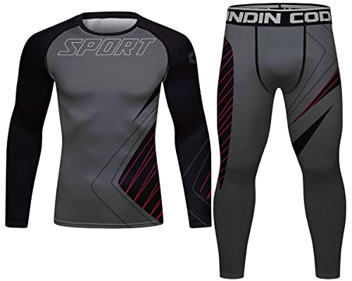 Cody Lundin Herren Kompressions-Set – Langarm und Hose – Sport Enge Basisschicht Outdoor Sport Stil Einfachheit Fitness Anzug für Herren, Stil B, XL Cody Lundin Herren Kompressions-Set – Langarm und Hose – Sport Enge Basisschicht Outdoor Sport Stil Einfachheit Fitness Anzug für Herren, Stil B, XL von Cody Lundin