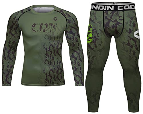 Cody Lundin Kompressions-Set für Herren, lange Ärmel und Hose, sportlich, enganliegend, Outdoor-Sport-Stil, einfacher Fitnessanzug für Männer (Stil I, XL), grün Cody Lundin Kompressions-Set für Herren, lange Ärmel und Hose, sportlich, enganliegend, Outdoor-Sport-Stil, einfacher Fitnessanzug für Männer (Stil I, XL), grün von Cody Lundin