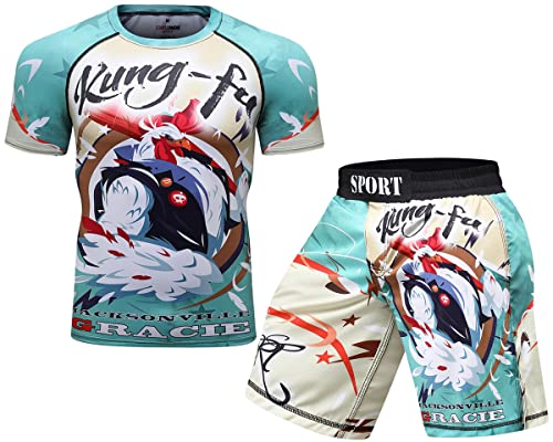 Cody Lundin Herren Kurz T-Shirt und Trainingsshorts Anzug 3D Gedruckt Muster Leicht Casual Bequem Outdoor Slim Fit Modestil, Style C, M von Cody Lundin