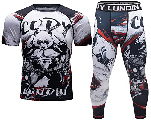 Cody Lundin Kompressionsset Herren Kurzarm Kompressionsshirt und Hose Top Shirt Kurzarm Sport Enge Basisschicht Schnell Trocknend Fitnessanzug, Stil J, Large Cody Lundin Kompressionsset Herren Kurzarm Kompressionsshirt und Hose Top Shirt Kurzarm Sport Enge Basisschicht Schnell Trocknend Fitnessanzug, Stil J, Large von Cody Lundin