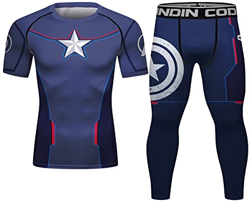 Cody Lundin Kompressionsset Herren Kurzarm Kompressionsshirt und Hose Top Shirt Sport Enge Basisschicht Fitnessanzug für Männer, mm, L Cody Lundin Kompressionsset Herren Kurzarm Kompressionsshirt und Hose Top Shirt Sport Enge Basisschicht Fitnessanzug für Männer, mm, L von Cody Lundin