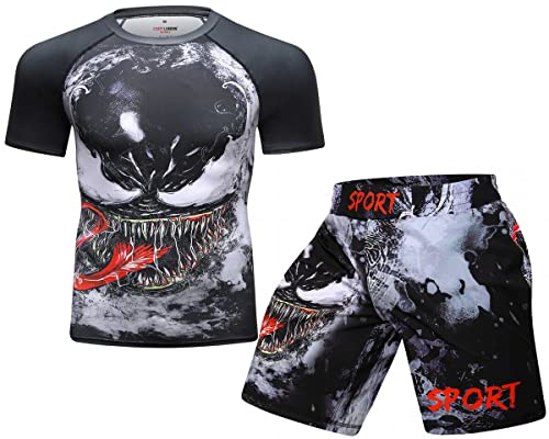Cody Lundin Kompressionsshirt und Thai-Shorts, kurzärmelig, für Herren, Sportbekleidung, Boxen, Training, Stil G, XL Cody Lundin Kompressionsshirt und Thai-Shorts, kurzärmelig, für Herren, Sportbekleidung, Boxen, Training, Stil G, XL von Cody Lundin
