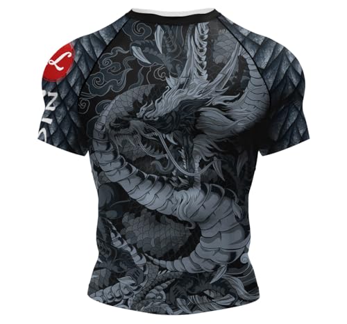 Cody Lundin Kurzärmeliges Herren-Shirt, 3D-Druck, Kompressions-Sport-T-Shirt, fantastisches Sport-Sweatshirt, Magic Dragon, XL von Cody Lundin