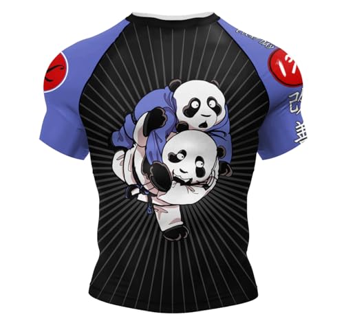Cody Lundin Kurzärmeliges Herren-Shirt, 3D-Druck, Kompressions-Sport-T-Shirt, fantastisches Sport-Sweatshirt, Wrestling Pandas, XXL von Cody Lundin