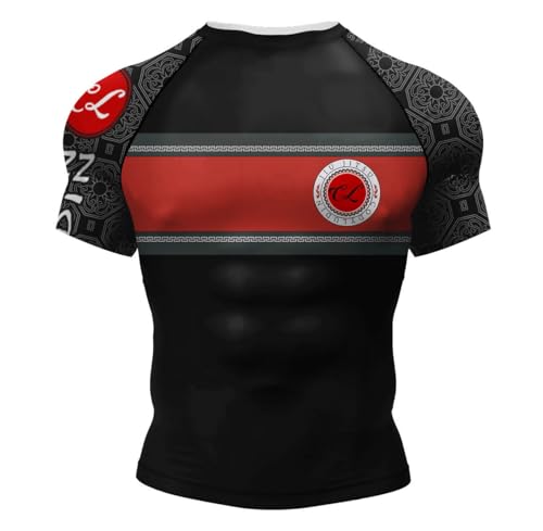 Cody Lundin Kurzärmeliges Herren-Shirt, 3D-Druck, Kompressions-Sport-T-Shirt, fantastisches Sport-Sweatshirt, rot, XXL von Cody Lundin