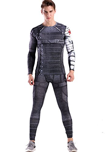 Cody Lundin Men Compression Set Langarm Sport Tight Base Layer Anzug Quick Dry für das Training von Sport-Laufoberteilen (Style a, L) von Cody Lundin