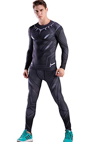 Cody Lundin Men Compression Set Langarm Sport Tight Base Layer Anzug Quick Dry für das Training von Sport-Laufoberteilen (Style d, L) von Cody Lundin