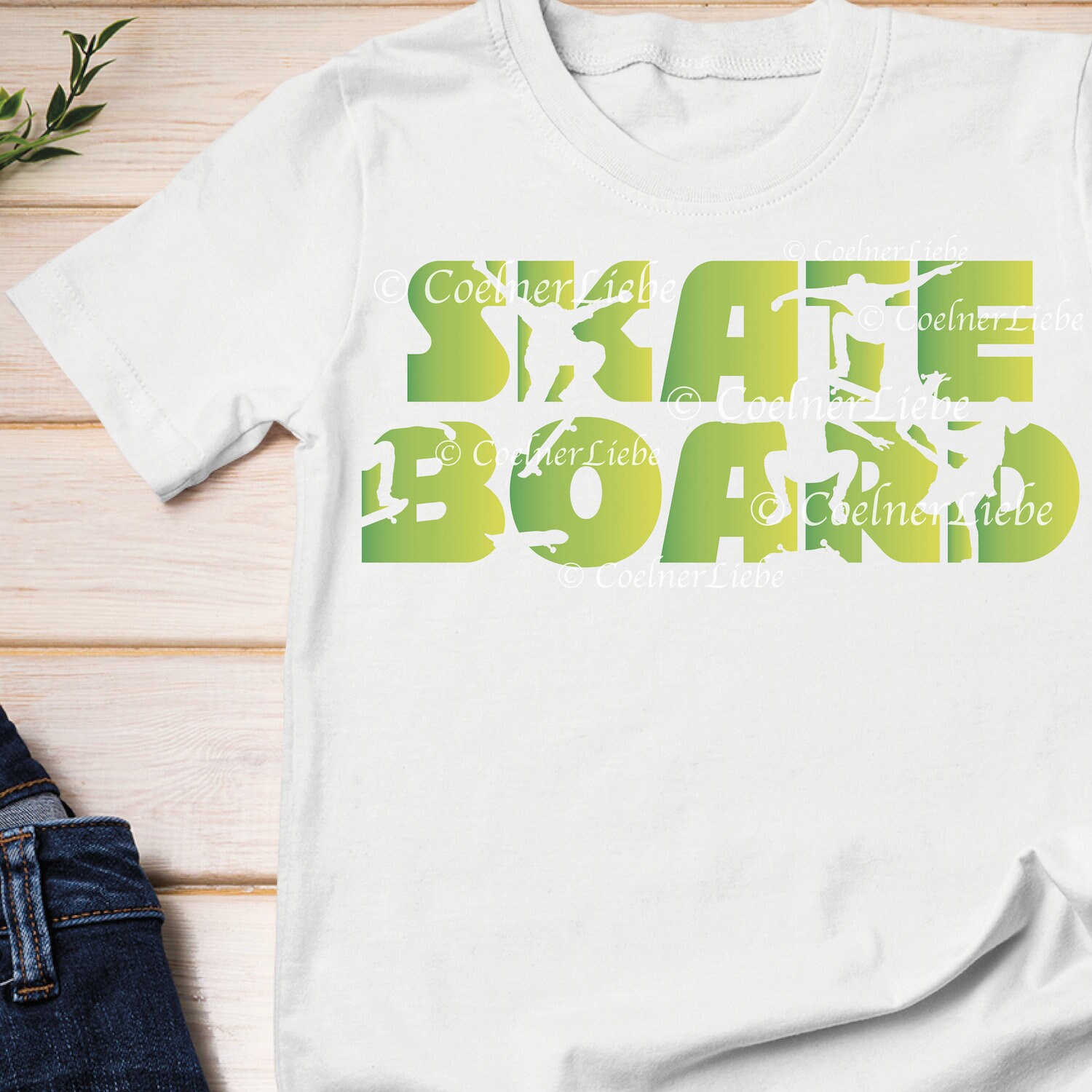 Bügelbild Schriftzug Skateboard, Silhouetten Bügelbild Schriftzug Skateboard, Silhouetten von CoelnerLiebe
