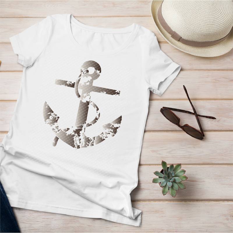 Maritimes Bügelbild Anker, Grunge Look, Shabby von CoelnerLiebe