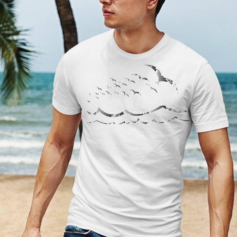 Maritimes Bügelbild Meer Mit Möwen, Grunge Look, Shabby Maritimes Bügelbild Meer Mit Möwen, Grunge Look, Shabby von CoelnerLiebe