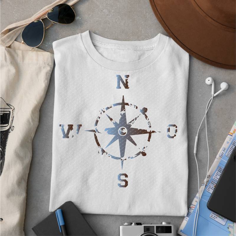 Maritimes Bügelbild Windrose, Grunge Look, Shabby von CoelnerLiebe