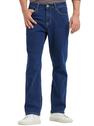 COEVLAS Club Herren Straight Leg 5-Pocket Regular Fit Arbeitskleidung Flex Jeans, 4# Dark Stonewash, 42W / 30L von Coevals Club