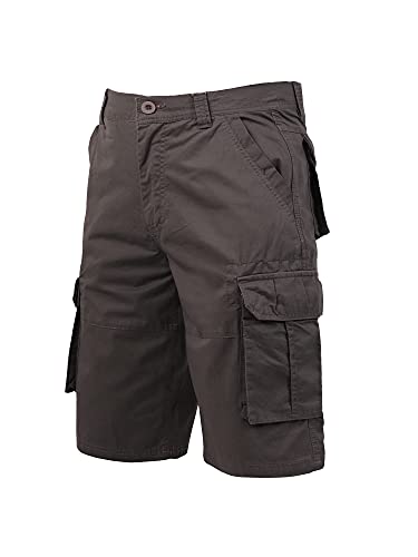 Coevals Club Herren Cargo Shorts Kurze Hose Bermuda Sommer Herrenshorts Casual Relaxed fit Twill Multi Pockets Outdoor Hosen (#3 Dark Gray, 34) von Coevals Club