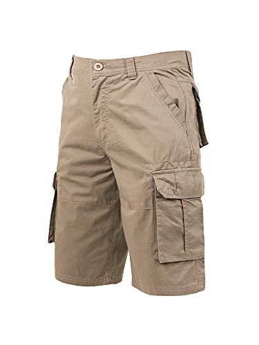 Coevals Club Herren Cargo Shorts Kurze Hose Bermuda Sommer Herrenshorts Casual Relaxed fit Twill Multi Pockets Outdoor Hosen (#6 Dark Khaki, 40) von Coevals Club