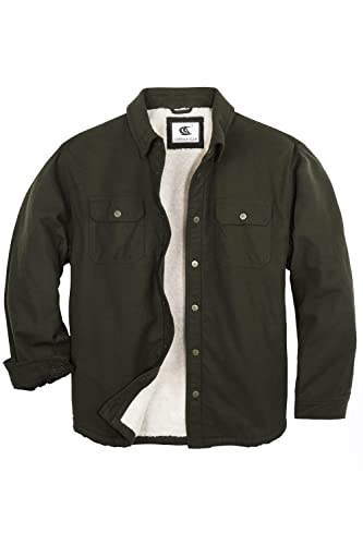 Coevals Club Herren Flanell Jacke Hemd Sherpa Holzfällerhemd Flanellhemd Langarm Kariertes Druckknöpfe Baumwolle Winter Hemd (Armee #10 3XL) von Coevals Club