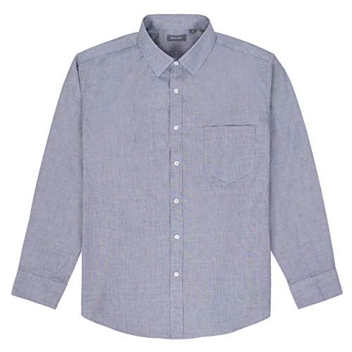 Coevals Club Herren Hemd Langarm männer Baumwolle Hemden Regular fit Freizeithemden Bügelleicht Casual Herren Hemden(#2 Gray, 2XL) von Coevals Club