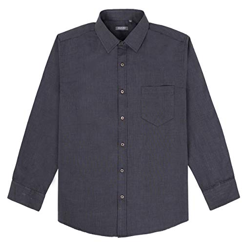 Coevals Club Herren Hemd Langarm männer Baumwolle Hemden Regular fit Freizeithemden Bügelleicht Casual Herren Hemden(#4 Black, L) von Coevals Club