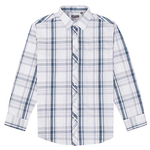 Coevals Club Herren Hemd Langarm männer Baumwolle Hemden Regular fit Freizeithemden Bügelleicht Casual Herren Hemden(#7 White Plaid, XL) von Coevals Club