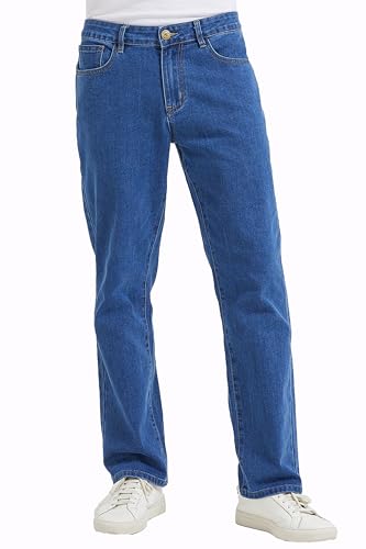 Coevals Club Herren Jeans Hose Stretch Jeanshose Straight Leg 5-Pocket Workwear Flex in Entspannter Passform(Blau 32L 2#30) von Coevals Club