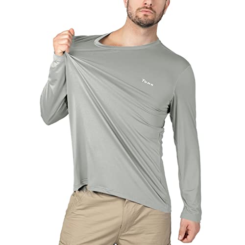 Coevals Club UV Shirt Langarmshirt Herren UPF 50 + UV-Sonnenschutz Outdoor Langarm T-Shirt Rashguard Leichtgewicht schnell trocken für Wandern Laufen Schwimmen(Grau 1# 2XL) von Coevals Club