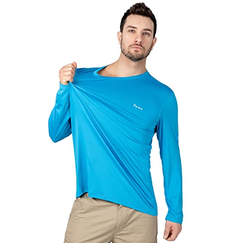 Coevals Club UV Shirt Langarmshirt Herren UPF 50 + UV-Sonnenschutz Outdoor Langarm T-Shirt Rashguard Leichtgewicht schnell trocken für Wandern Laufen Schwimmen(Himmelblau 2# 2XL) von Coevals Club